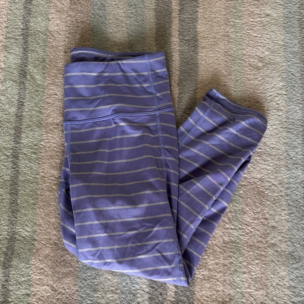 Athleta' Purple Striped Active Leggings